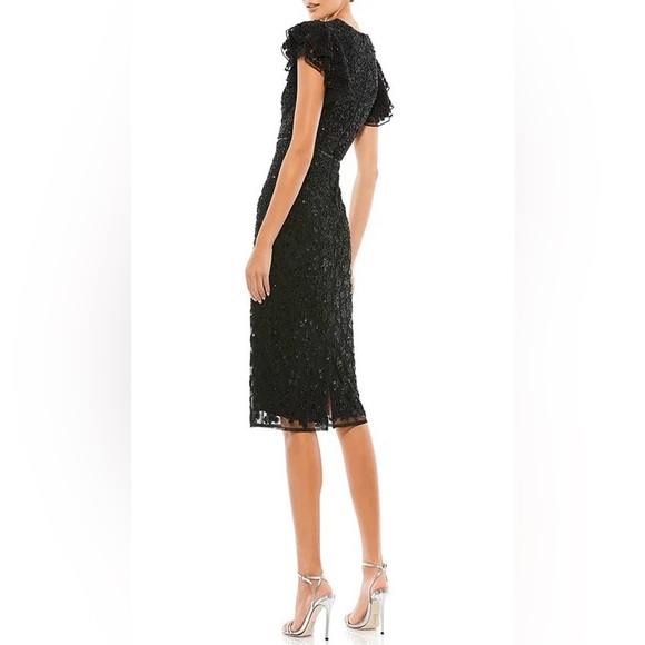 polka dot dress beige Satin Strapless A-Line Sequin Homecoming Dress Knee-Length-Bridelily main image 1